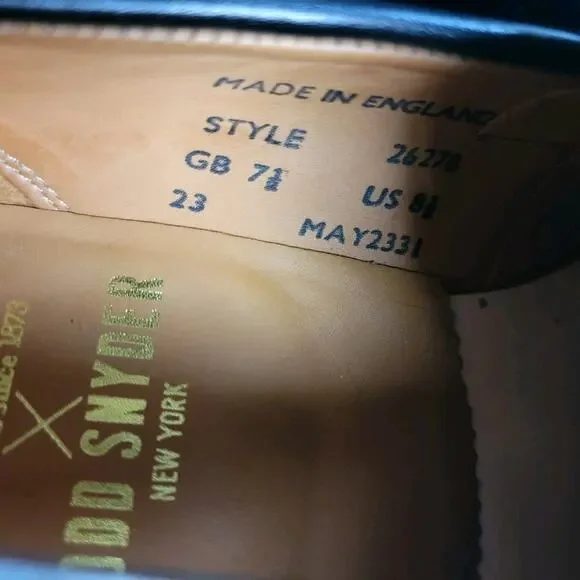 Todd Snyder x Sanders Clive Penny Loafer Mens size US 8.5 UK 7.5 Black England - Picture 11 of 13